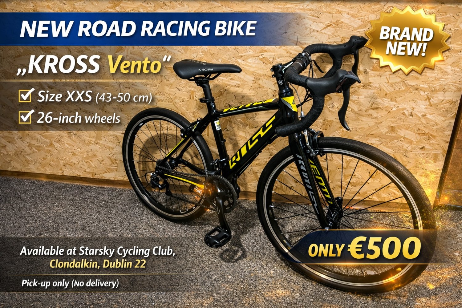 New Kross Vento road racing bike for sale at Starsky Cycling Club in Clondalkin Dublin